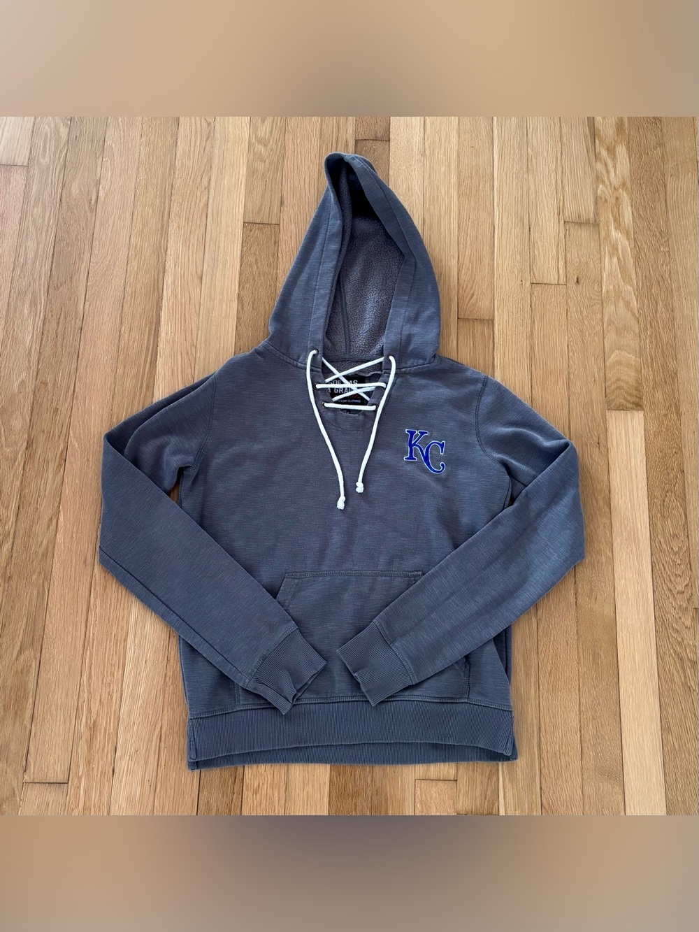 Kansas City Royals Womens Gray Hoodie Small Soft As A Grape Pullover Rare